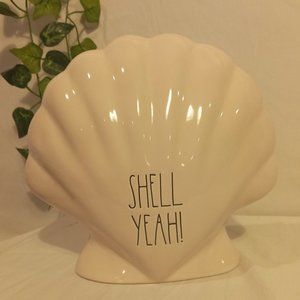 NIB Rae Dunn Large Ceramic Glazed SHELL YEAH Pink Seashell